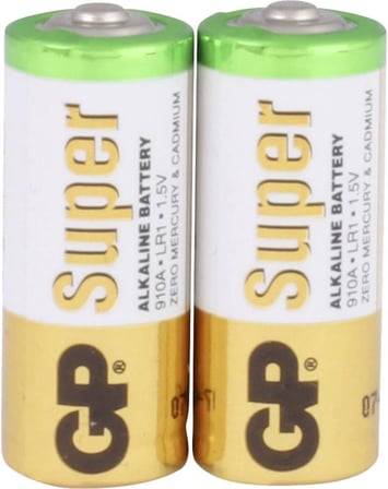Batteries Gp910A Süper Alkalin Lr1/N/910A Boy Yarım Kalem Pil, 1.5 Volt, 2'Li Kart