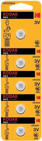 Kodak 30414389 CR1220 Lityum Para Pil, 5 Adet, Gri