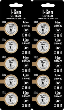 Batteries CR1620 Lityum Düğme Pil 3V 1620 (10'lu Paket)