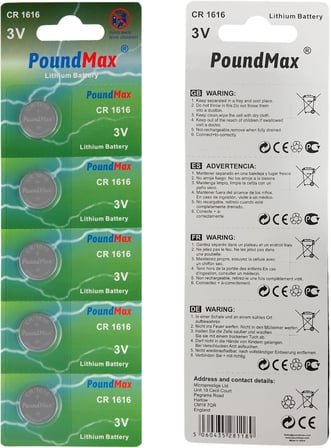 1616 DL1616 3V Lityum Düğmeli Piller (5'li Paket)