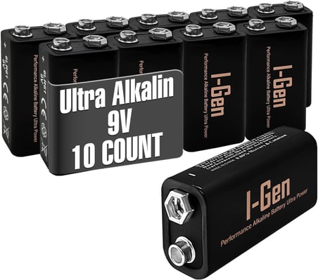 Batteries 6LR61 Ultra Alkalin 9 Volt Pil 9V Kare Pil (10, 9V 10'lu Paket)