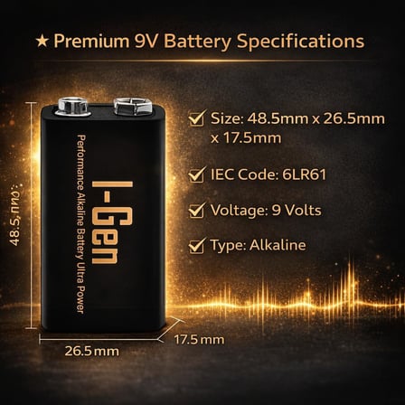 Batteries 6LR61 Ultra Alkalin 9 Volt Pil 9V Kare Pil (10, 9V 10'lu Paket)