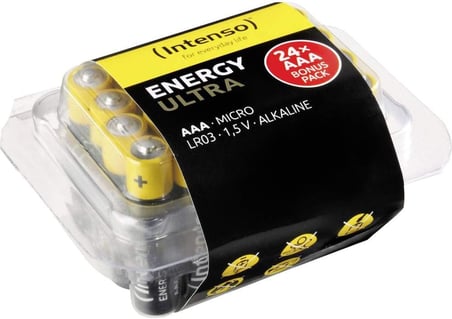 Energy Ultra AAA Micro LR03 alkali pil, 24'lü kutu, sarı-siyah