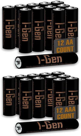 A174 Ultra Alkalin 12'li Paket LR03 1.5V AAA İnce Kalem Pil + 12'li Paket LR6 1.5V AA Kalem Pil