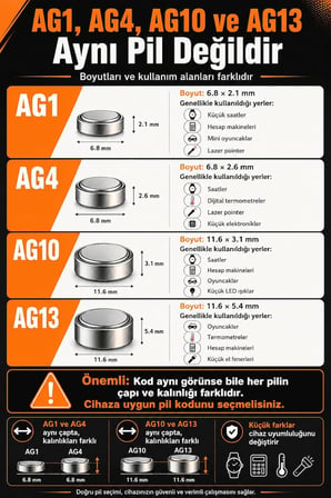 10 Adet AG4 Alkaline Düğme Pil 1.5 Volt LR626 / 377/177 Alkali Düğme Piller