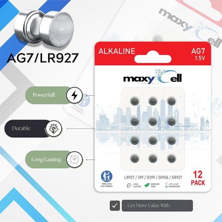 12 Adet AG7 LR927 Alkalin Düğme Pil 1,5V; Saatler, Oyuncaklar, Araç Kumandaları, Hesap Makineleri, İşitme Cihazları ve Elektronik Cihazlar için Yüksek Kapasiteli, Uzun Ömürlü