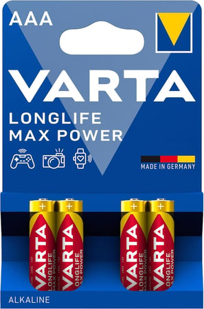 Longlife Max Power 4 x AAA Alkalin Pil