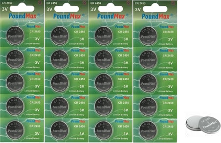 20 X CR2450, DL2450,ECR2450, KCR2450 3V Lityum Madeni Düğme Pil