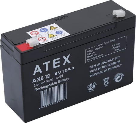 AX6-12 6V Volt - 12Ah Amper Bakımsız Kuru Akü