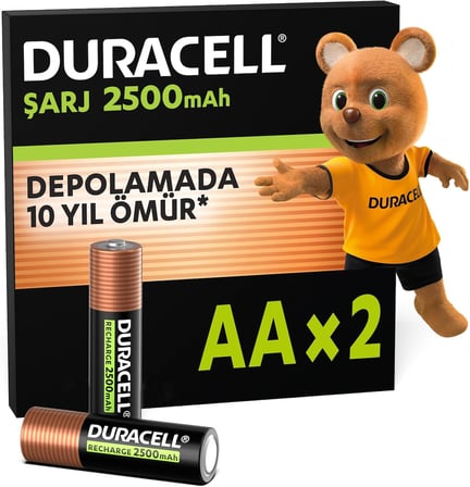 Şarj Edi̇Lebi̇Li̇R Aa Kalem Pil (2’Li Paket), 2500 Mah Nimh