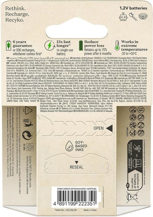 Batteries ReCyko 950mAh AAA İnce Kalem Ni-Mh Şarjlı Pil, 1.2 Volt, 6'Lı Kart