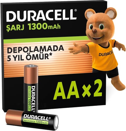 Şarj Edi̇Lebi̇Li̇R Aa Kalem Pil (2'Li Paket), 1300 Mah Nimh