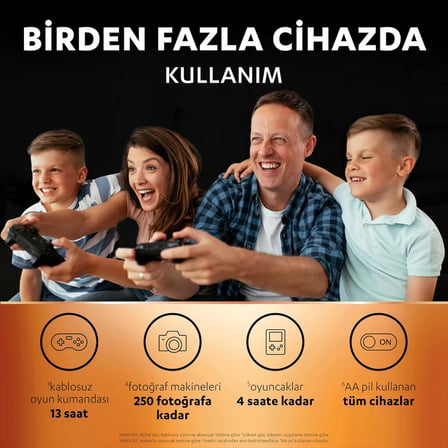 Şarj Edi̇Lebi̇Li̇R Aa Kalem Pil (2'Li Paket), 1300 Mah Nimh