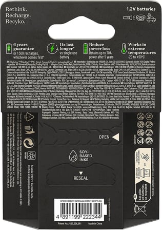Batteries ReCyko Pro AAA İnce Ni-Mh Şarjlı Pil, 1.2 Volt, 6'lı Kart