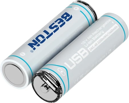4'Lü Şarj Edilebilir Aa Lityum Pil | 1.5V 500Mah 2200Mwh, Usb-C Şarjlı, 1000+ Döngü, Sabit Voltaj Çıkışlı, Mikrofon, Oyuncak Ve Küçük Cihazlar İ̇Çin, 2Ac-06