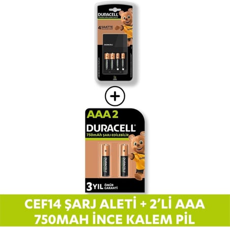 Cef 14 Şarj Aleti Ve Şarj Edilebilir Aaa 750Mah 2 Pil