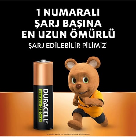 Şarj Edilebilir Aa 2500Mah Piller, 4'Lü Paket