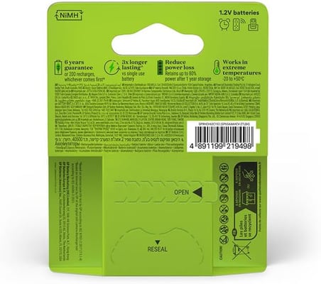 Batteries ReCharge 650 AAA İnce Kalem Ni-MH Şarjlı Pil, 1.2 Volt, 4’lü Kart EKONOMİK SERİ