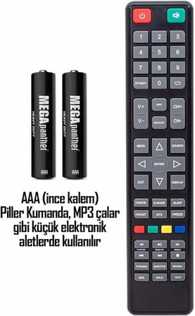 AAA R03 İnce Kalem Pil Kumanda Pili Zn-C 1.5V (24)