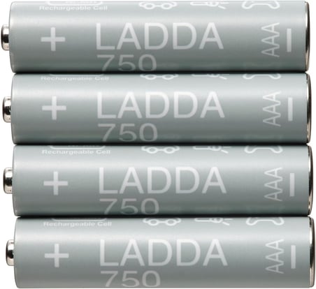 Şarj edilebilir pil, HR03 AAA 1.2V, Pil kapasitesi: 750 mAh.