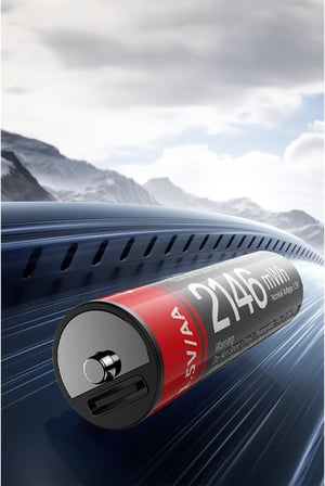 YP88 4 Adet Şarj Edilebilir Yüksek Verimli 1430 mAh 1.5V AA Pil - Siyah