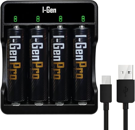 G429 4'lü Pil Şarj Aleti + 4 Adet AA Pro 2950 mAh Şarjlı Kalem Pilli Set