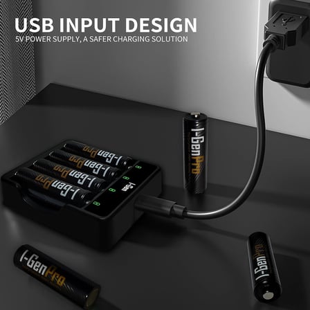 G411 4'Lü Pil Şarj Aleti + 4 Adet Aaa Pro 1100 Mah Şarjlı İ̇Nce Kalem Pilli Set