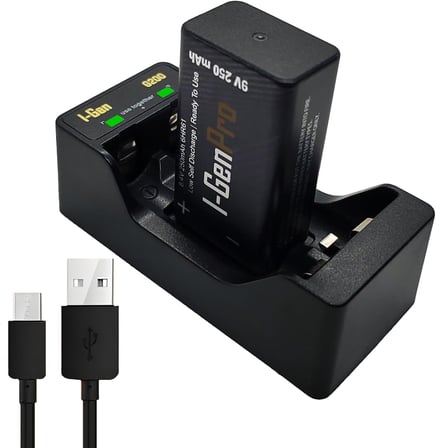 Batteries D915 2’li AA/AAA/9V Pil Şarj Aleti + 1 Adet Pro 9V 250 mAh Ni-MH Şarjlı Pil