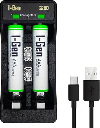 Batteries G290 2’li AA/AAA/9V Pil Şarj Aleti + 2 Adet AAA İnce Kalem 900 mAh 1.2V Ni-MH Şarj Edilebilir Pil Seti