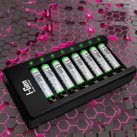 G890 8'Li Pil Şarj Aleti + 8 Adet Aaa 900 Mah Şarj Edilebilir Aaa İ̇Nce Şarjlı Kalem Pilli Set 1.2V Ni-Mh