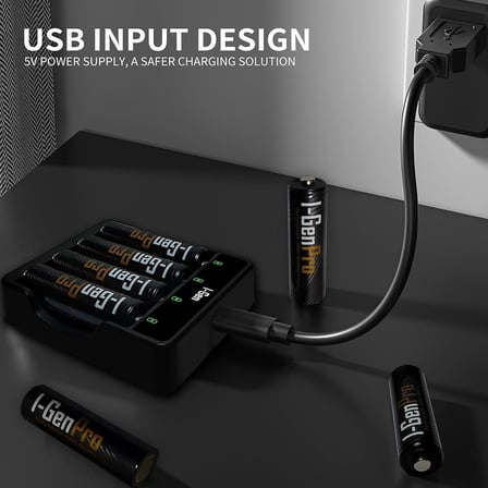 G421 4'Lu Pil Sarj Aleti + 2 Adet Aa Pro 2950 Mah + 2 Adet Aaa Pro 1100 Mah Sarjli Kalem Pilli Set 1 2V Ni Mh