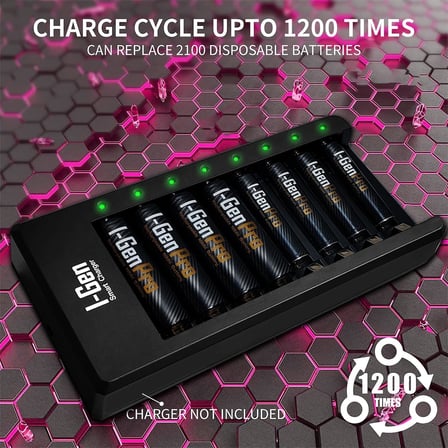 G821 8'Li Pil Sarj Aleti + 4 Adet Aa Pro 2950 Mah + 4 Adet Aaa Pro 1100 Mah Sarjli Kalem Pilli Set 1 2V Ni Mh