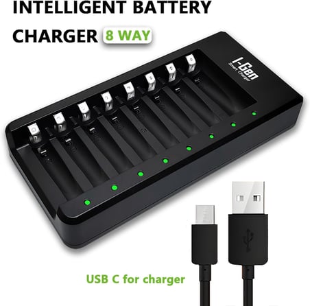 G821 8'Li Pil Sarj Aleti + 4 Adet Aa Pro 2950 Mah + 4 Adet Aaa Pro 1100 Mah Sarjli Kalem Pilli Set 1 2V Ni Mh