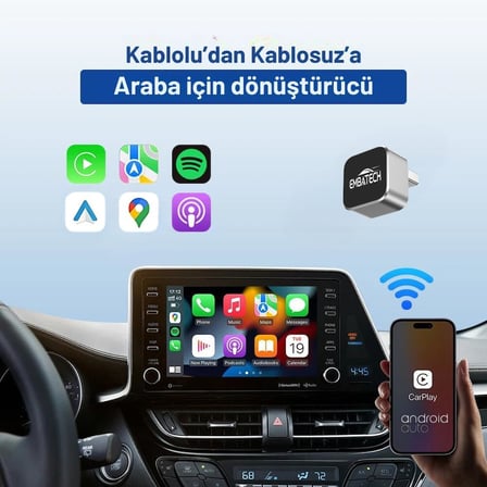 2in1 Kablosuz CarPlay Ve Android Auto Adaptörü ( EMT-001 )