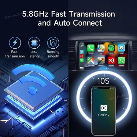 5.0 CarPlay ve Android Auto Carplay ve Android Auto'lu otomobiller için kablosuz adaptör (üretim yılı: 2017-2023), sesli asistan, navigasyon, müzik
