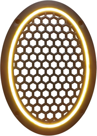 Neon Işıklı (6x9) İnç Kaliteli Plastik Hoparlör Ve Midrange Kapağı - 2 Adet - Sarı