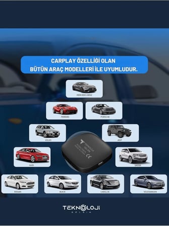 Kablosuz CarPlay ve Android Auto Adaptörü, 2GB RAM 32GB ROM, Türkçe Arayüz, Netflix ve YouTube Destekli