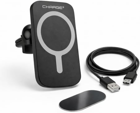 Charge+ MagSafe Araç İçi Kablosuz Şarj Cihazı 15W Hızlı Şarj Manyetik Telefon Tutucu USB-C Uyumlu iPhone 15 14 13 12