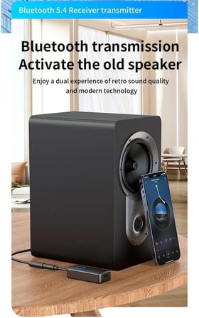 M30 Kablosuz Ses Adaptörü Bluetooth 5.4, AUX 3.5mm, 2’si 1 Arada Transmitter, Araç & Ev Hoparlör Uyumlu
