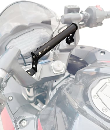Noratech Moto Telefon Tutucu Standı ve GPS Navigasyon Braketi, BAJAJ RS 200 için Uyumlu, Siyah Metal, Vida Montajı, Evrensel Telefon Uyumluluğu