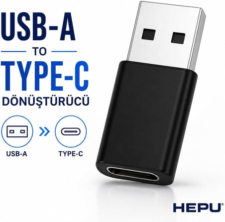 HP-Z01 Type-C to USB OTG Dönüştürücü – Tak & Kullan + Veri Aktarımı + Şarj Desteği