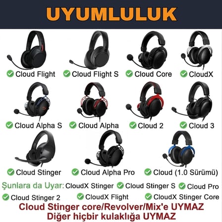 HyperX Cloud 3, Cloud 2, Cloud 1, Cloud Alpha, Flight, Stinger, Core Uyumlu Soğutucu Jel Kulaklık Pedi - İpeksi Serin Kumaş & Hafızalı Köpük (Memory Foam) Kulaklık Süngeri (Soğutucu Jel - Kumaş)
