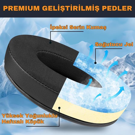 HyperX Cloud 3, Cloud 2, Cloud 1, Cloud Alpha, Flight, Stinger, Core Uyumlu Soğutucu Jel Kulaklık Pedi - İpeksi Serin Kumaş & Hafızalı Köpük (Memory Foam) Kulaklık Süngeri (Soğutucu Jel - Kumaş)