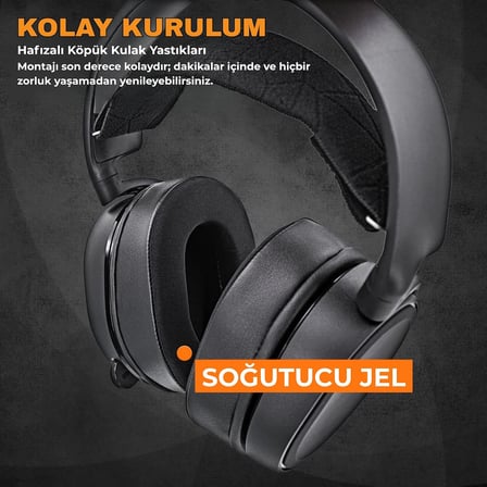 SteelSeries Arctis 1/3/5/7/7+/7P/7PPlus/7X/7X+/9/9X/PRO/Prime ile Uyumlu Soğutucu Jel Kulaklık Pedi - İpeksi Serin Kumaş ve Hafızalı Köpük (Memory Foam) Kulaklık Süngeri (Soğutucu Jel - Kumaş)