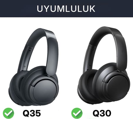 Anker Soundcore Life için Q30 Q30bt ve Q35 ile Uyumlu Suni Deri Kulaklık Pedi Hafızalı Yüksek Kaliteli Materyal Kulaklık Süngeri