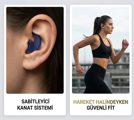 Lacivert 3'lü Silikon Kulaklık Süngeri - S-M-L