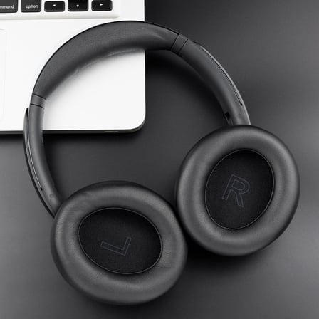 Anker Soundcore Life 2 için Q20/Q20+/Q20I/Q20BT Modelleriyle Uyumlu Suni Deri Kulaklık Pedi Hafızalı Yüksek Kaliteli Materyal Kulaklık Süngeri (Q20/Q20+/Q20I/Q20BT)