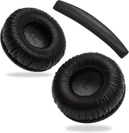 JBL için Tune 250 450BT 460BT 500 500BT 510BT 520BT 560BT 600BT 600BTNC 660NC Modelleri İle Uyumlu Yumuşak ve Rahat Kulaklık Pedi ve Kafa Yastığı (Siyah, Kulaklık Pedi + Kafa Yastığı)