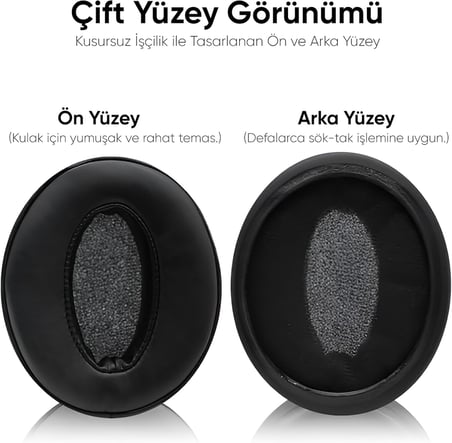 Sennheiser ile Uyumlu Kulaklık Pedi HD 4.50BT - HD 4.50BTNC - HD 4.50SE - HD 4.40BT - HD 4.30G - HD 4.20S - HD 458BT - HD 450 - HD 450BT - HD 400S - HD 350BT