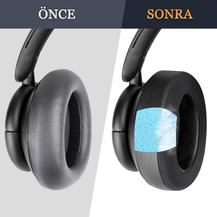 Anker Soundcore Life Q30 / Q30BT ve Q35 ile Uyumlu Soğutucu Jel Kulaklık Pedi - İpeksi Serin Kumaş ve Hafızalı Köpük (Memory Foam) Kulaklık Süngeri (Soğutucu Jel - Kumaş)